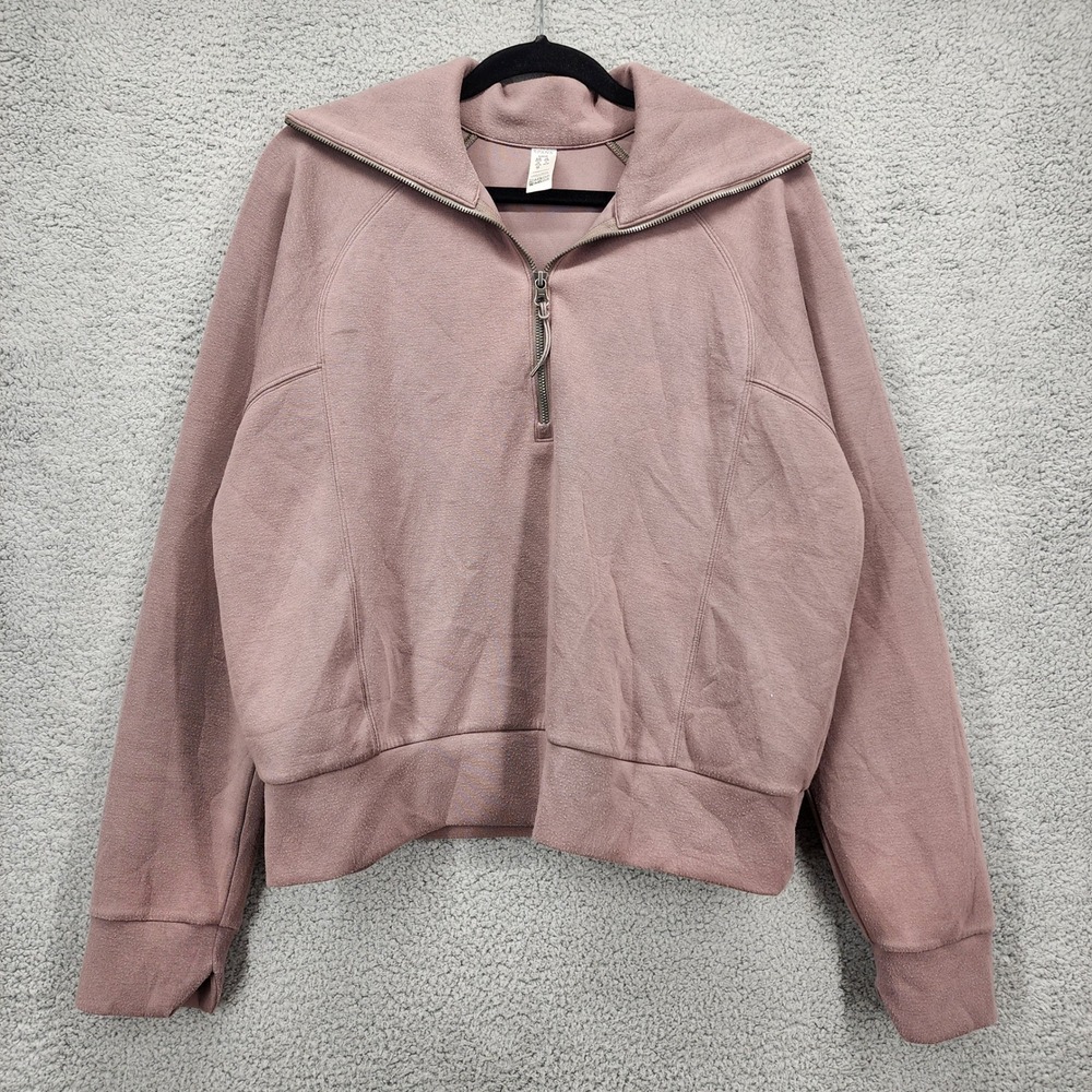 Spanx AirEssentials Half Zip Pullover Mauve Pink Sweatshirt Size Large